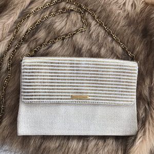 Stella & Dot Crossbody Purse-Ivory/gold